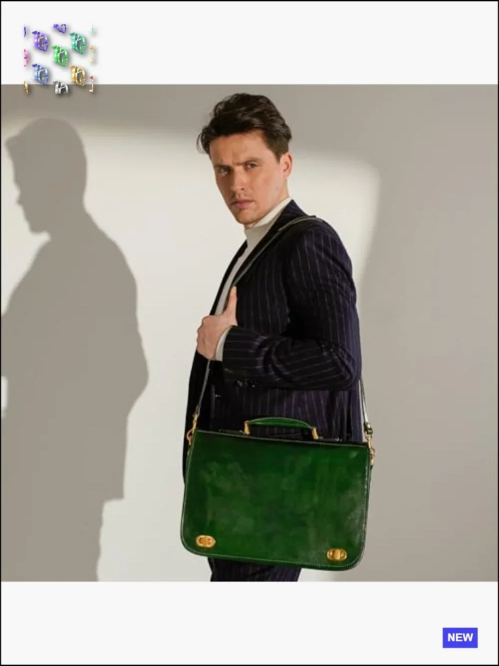 Leather Briefcase for Men - Italian Full Grain Laptop Bag Messenger Bag Gift Box